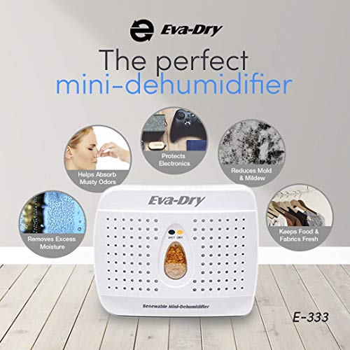 Eva-Dry E-333 Wireless Mini Dehumidifier, White