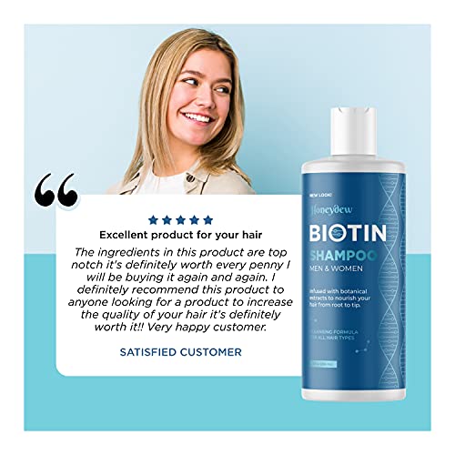 Biotin Hair Shampoo for Thinning Hair, Sulfate Free with Essential Oils (95% Natural Derived) - for Men and Women's Dry, Damaged Hair - Volumizing, Moisturizing Results