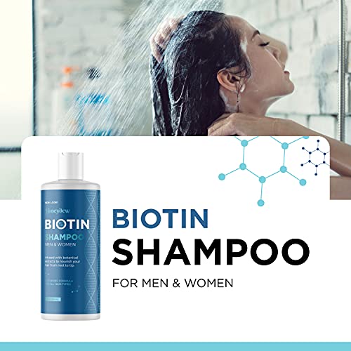 Biotin Hair Shampoo for Thinning Hair, Sulfate Free with Essential Oils (95% Natural Derived) - for Men and Women's Dry, Damaged Hair - Volumizing, Moisturizing Results
