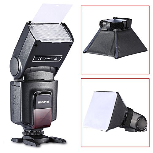 Neewer TT560 Speedlite Flash Kit with Standard Hot Shoe for Canon, Nikon, Sony, and Pentax DSLR Cameras, Includes (1)TT560 Flash, (1)Flash Diffuser, and (1)Remote Control