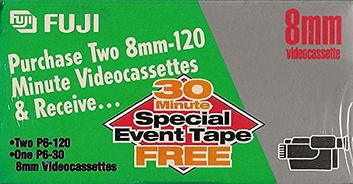 Fuji 8mm Videocassette Tape (MPP6-120DSN) 2 Pack with Bonus