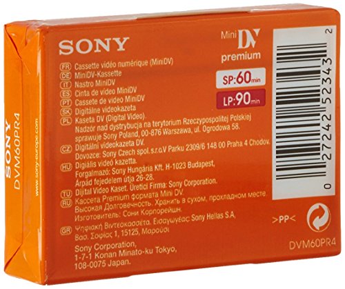 Sony 60min DVC Premium Chipless Camcorder (Single)