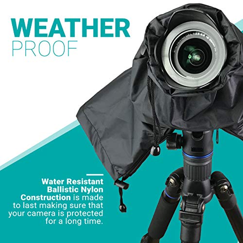 Movo Waterproof Camera Rain Cover with Hand Sleeves (CRC01) for Canon EOS, Nikon, Sony, Olympus, Pentax and Panasonic DSLR Cameras