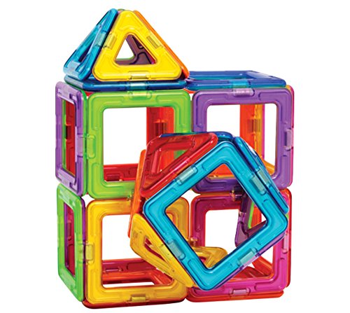 Magformers Basic Set (30 pieces) Rainbow Magnetic Building Blocks, STEM Toy (63076)