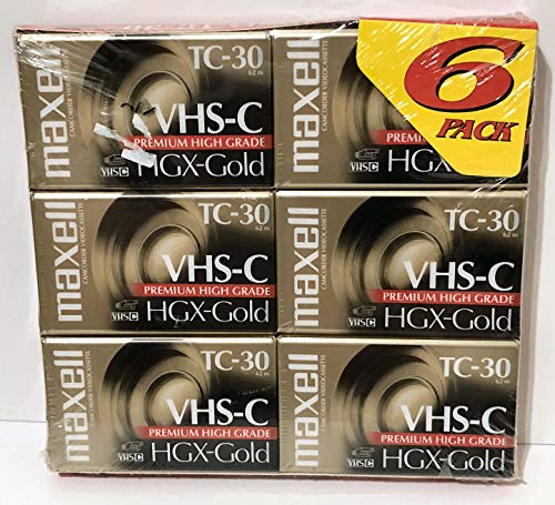Maxell HGX-Gold TC-30 VHS-C Camcorder (6-Pack)