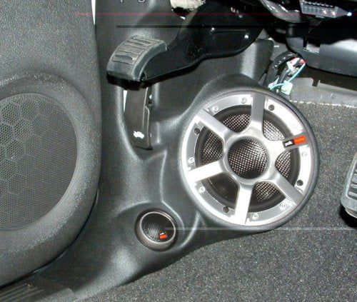 QLogic 01 Custom Kick Panel Speaker Mount Pod for Cadillac Escalade & Escalade EXT, Chevy Avalanche Silverado & Suburban, GMC Denali Sierra Yukon & Yukon XL (2007-2013, Black)