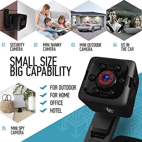 Mini Spy Camera 1080P [Hidden Camera] - Small HD Nanny Cam w/ Night Vision & Motion Detection - Indoor Security Cam for Home/Office - Built-in Battery