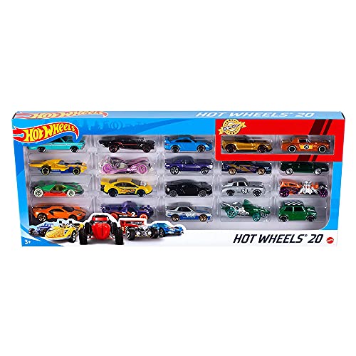 Hot Wheels 20-Car Gift Pack (116 Scale Toy Vehicles) - Great Gift for Kids & Collectors (3-93 Years Old) - Instant Collection for Beginners - Perfect for Party Favors