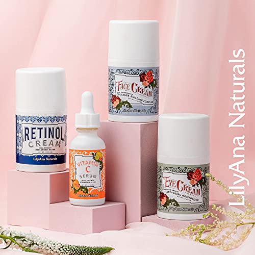 LilyAna Naturals Face Moisturizer (1.7oz), for Women & Men. Anti-Aging, Dry Skin & Dark Spot Brightening, with Rose & Pomegranate Extracts. Made in USA.