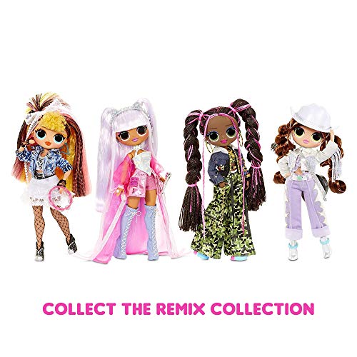 LOL Surprise OMG Remix Kitty K Fashion Doll (25 Surprises, Music, Extra Outfit, Shoes, Hair Brush, Stand, Lyric Magazine, Record Player) - Ages 4+