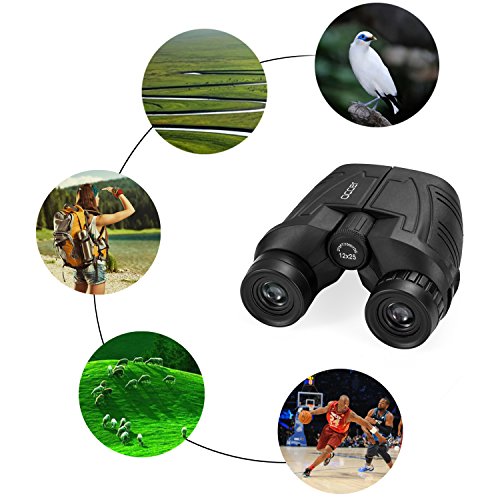 OmniFire 12x25 Binoculars with Clear Low Light Vision (Large Eyepiece, Waterproof), for Bird Watching, Hunting, Travel and Sightseeing