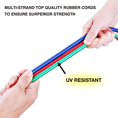 Cartman Bungee Cord Assortment (24 Pieces) - 10"/18"/24"/32"/40" Cords + 8" Canopy/Tarp Ball Ties