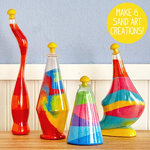 Horizon Group USA Create Your Own Sand Art DIY Kit: Includes 4 Bottles, 2 Pendent Bottles, 8 Bright Sand Colors, Designing Tool & More (Multicolored)