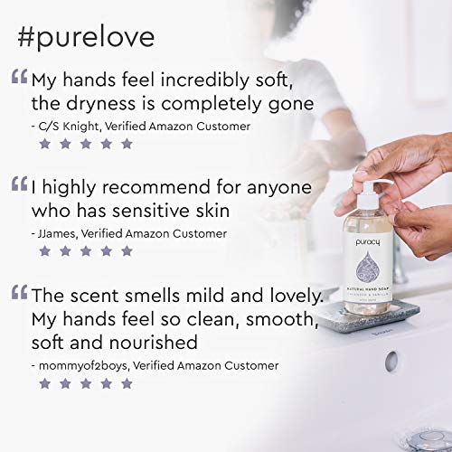 Puracy Natural Liquid Hand Soap Refill (64 fl oz) - Lavender & Vanilla Scent, Sulfate-Free, Hydrating Gel Hand Soap with Plant-Derived Ingredients, Gentle Hand Wash, Cruelty-Free