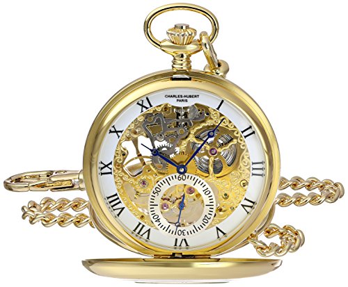 Charles-Hubert Paris 3972-G Premium Collection Analog Mechanical Hand Wind Pocket Watch