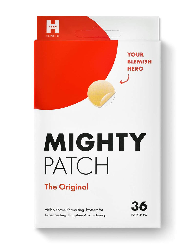 Hero Cosmetics Mighty Patch Original (36 Count) – Hydrocolloid Acne Pimple Patches for Face and Skin, Spot Treatment Stickers, Vegan and Cruelty Free.