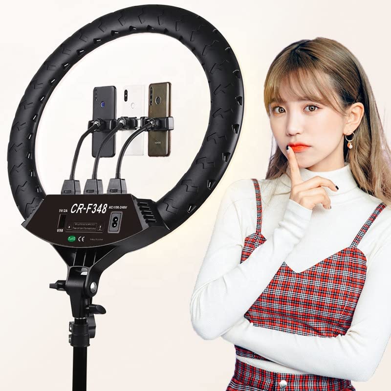 ZOMEI 18" LED Dimmable Ring Light Kit with Stand for Beauty Make Up, Facial Live Streams, Cameras, and Smartphones (Including YouTube)