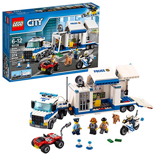 LEGO City Police Mobile Command Center Truck 60139 Building Set with Motorbike, ATV and 374 Pieces, Ages 6-12