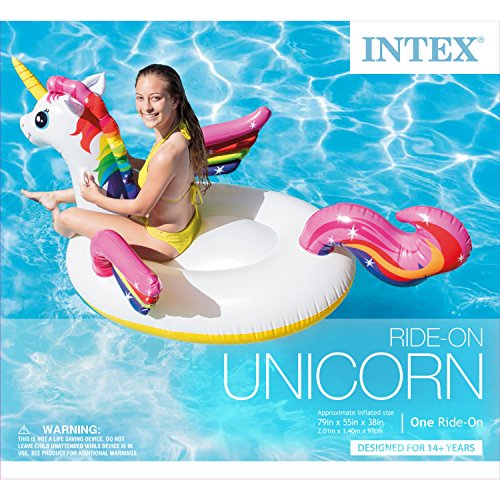 Intex Inflatable Unicorn Ride-On Pool Float (79" x 55" x 38")