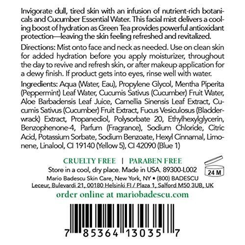 Mario Badescu Herbs and Rosewater Facial Spray with Cucumber and Green Tea, 4 Fl Oz (Pack of 2)
