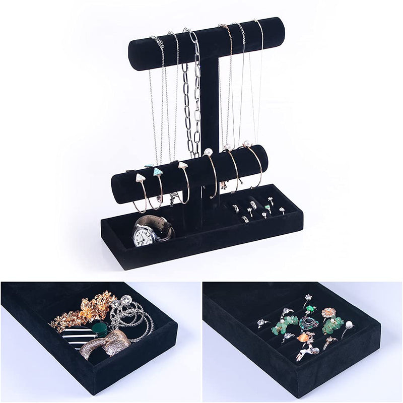 2-Tier Jewelry Organizer with Ring Tray, by Coward (Incl. Watch, Bracelet & Necklace Holder)
