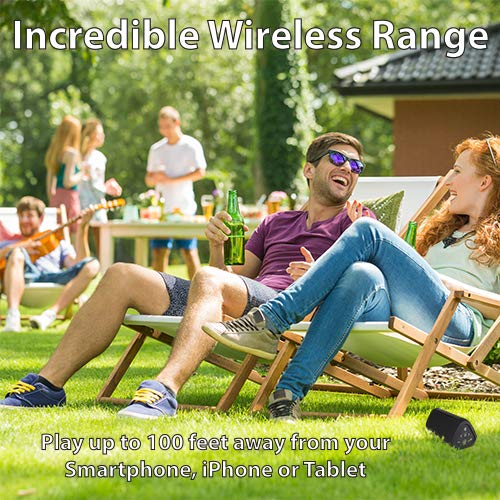OontZ Angle 3 Ultra Waterproof 5.0 Bluetooth Speaker | 14 Watts | Hi-Quality Sound & Bass | 100 Ft Wireless Range | Play 2, 3 or More Speakers Together | OontZ App (Black)
