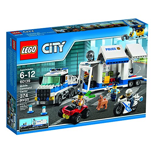 LEGO City Police Mobile Command Center Truck 60139 Building Set with Motorbike, ATV and 374 Pieces, Ages 6-12