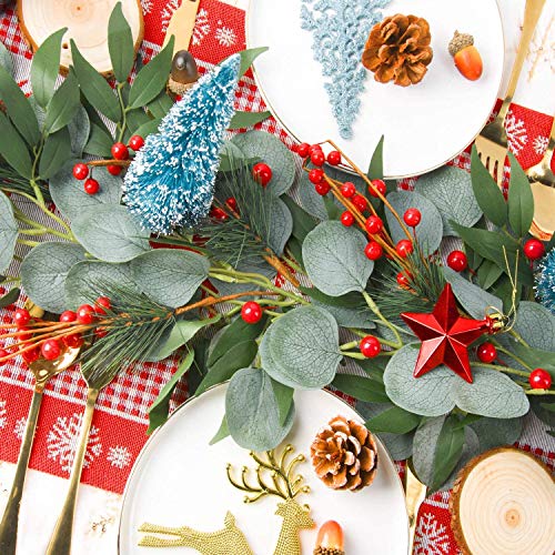 4-Pack 6.5ft Artificial Silver Dollar Eucalyptus Leaves Garland
