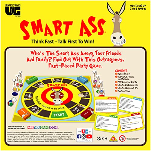 University Games Smart Ass Party Game for Families & Adults (Ages 12+), Tabletop Trivia for People Who Hate Waiting!