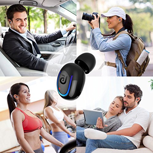 Kissral Wireless Sport Bluetooth Headphone with 8 Hour Talk Time, HD Microphone and One Piece Design - Black (Model: Headset)