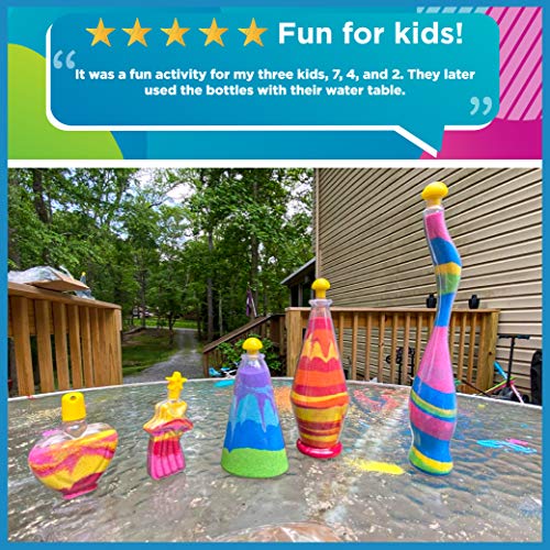 Horizon Group USA Create Your Own Sand Art DIY Kit: Includes 4 Bottles, 2 Pendent Bottles, 8 Bright Sand Colors, Designing Tool & More (Multicolored)