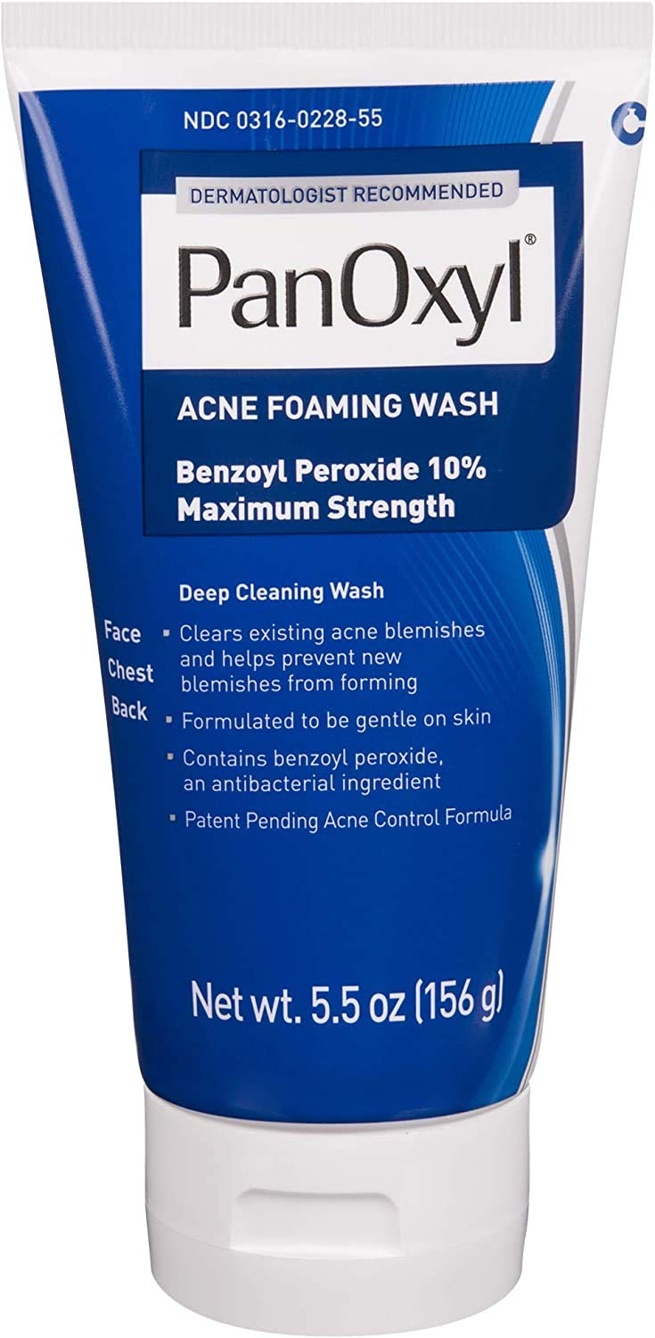 PanOxyl 10% Max Strength Benzoyl Peroxide Acne Foaming Wash (5.5oz)
