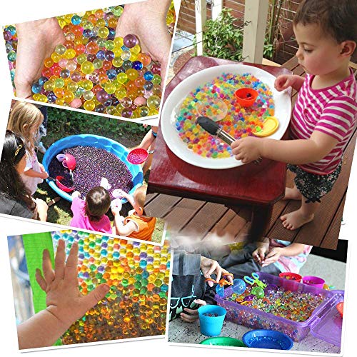 UMIKU 50000 Rainbow Water Beads (Soft Growing Balls) for Kids Sensory Toys & Home Décor