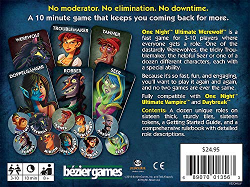 "Bezier Board Games One Night Ultimate Werewolf (Black)"