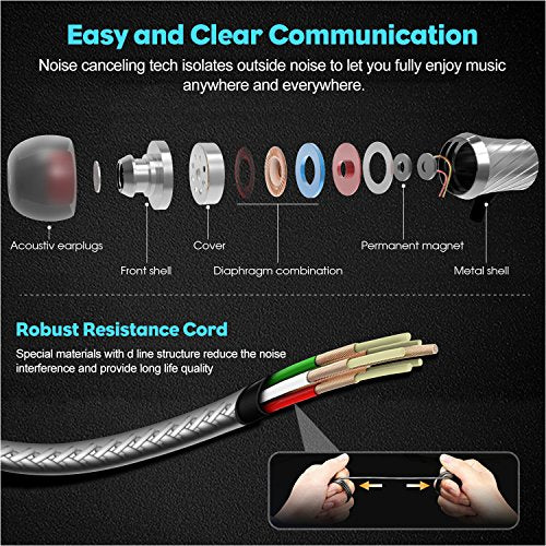 Noise Isolating MINDBEAST Super Bass Earbuds with Microphone (90% Reduction) and Case for Apple, Samsung, Sony, Xbox - Amazing Sound Effects & Gaming Experience for All.