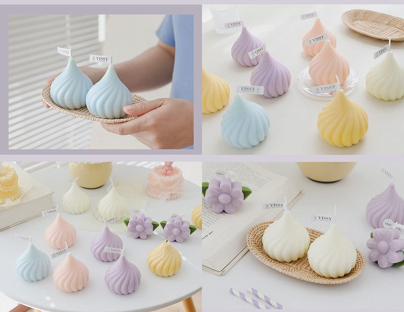 Silicone 3D Candle Mold Moulds (3 Pcs), Onion Shape for DIY Beeswax, Candy, Soap and Soy Wax Crafting, Home Decoration and Gift Ideas, by Bubble Candle Molds