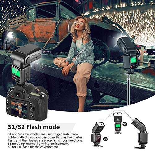 Neewer 750II TTL Speedlite with LCD Display for Nikon DSLR Cameras (D7200 - D50)