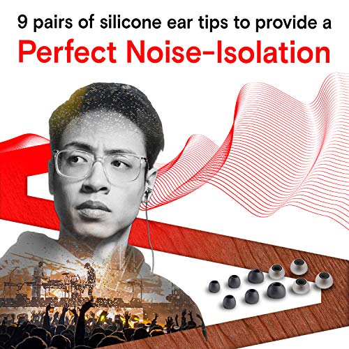 Symphonized NRG 3.0 Wood Wired In-Ear Headphones with Microphone, Stereo Sound (Black & Gray)