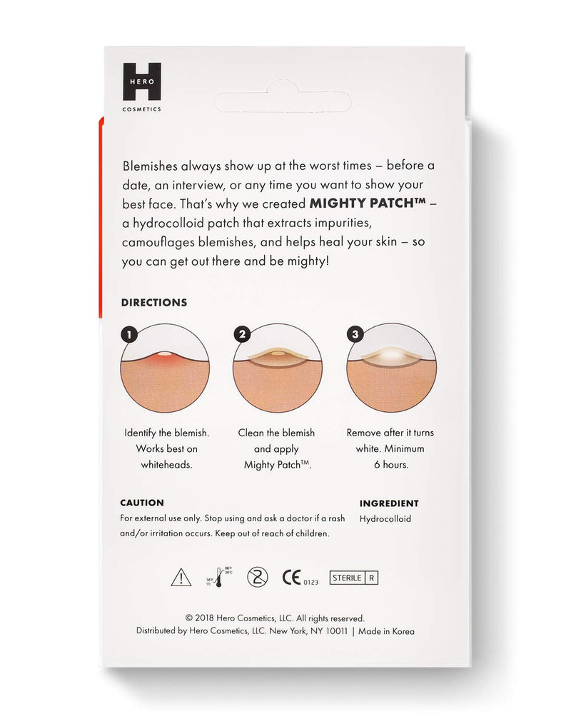 Hero Cosmetics Mighty Patch Original (36 Count) – Hydrocolloid Acne Pimple Patches for Face and Skin, Spot Treatment Stickers, Vegan and Cruelty Free.