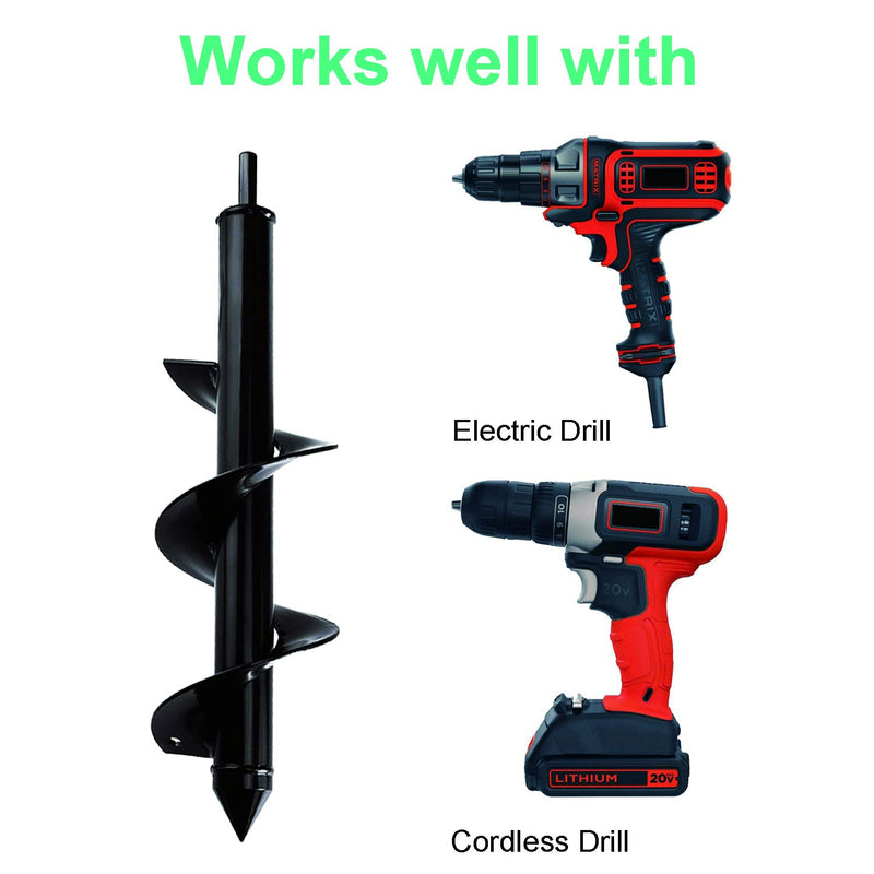 Silverline Auger Drill Bit Set (3/8" Hex Drive) for Planting & Creating Spiral Holes in Gardens