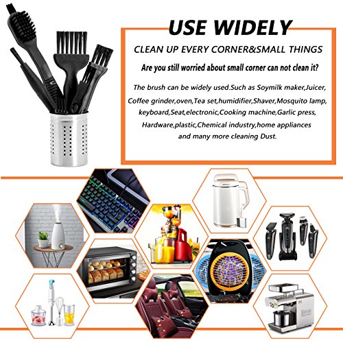 Small Black Cleaning Brush Kit (7 Piece Set) for Computers, Laptops and Cameras