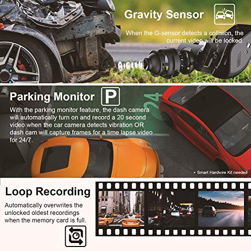 Rexing V1 4K Ultra HD Car Dash Cam with 2.4" LCD Screen, Wi-Fi, 170° Wide Angle, G-Sensor, WDR, Loop Recording, Supercapacitor, Mobile App (256GB Supported)