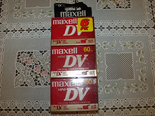 Maxell 60-Minute Digital Mini Video Camcorder Tapes (6-Pack), 298022