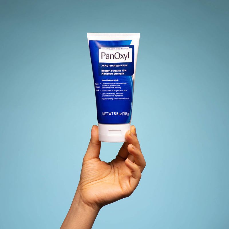 PanOxyl 10% Max Strength Benzoyl Peroxide Acne Foaming Wash (5.5oz)