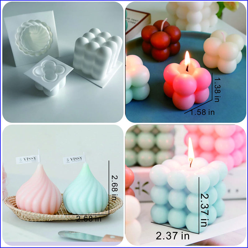 Silicone 3D Candle Mold Moulds (3 Pcs), Onion Shape for DIY Beeswax, Candy, Soap and Soy Wax Crafting, Home Decoration and Gift Ideas, by Bubble Candle Molds
