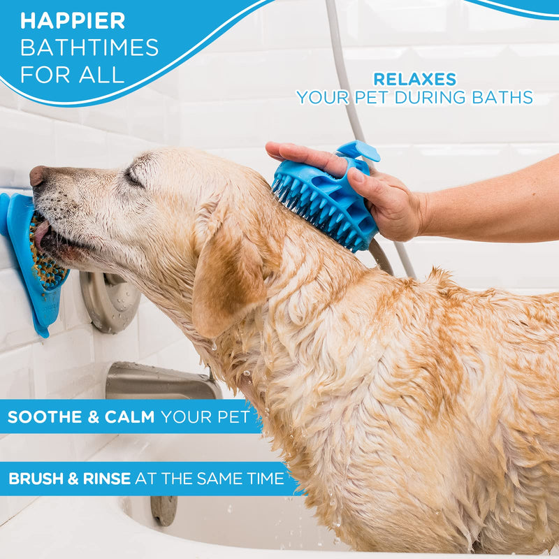 Aquapaw Dog Bath Brush Pro - 2-in-1 Sprayer and Scrubber Tool [Indoor/Outdoor] - Pet Grooming for Long and Short Hair - Hose and Shower Attachment