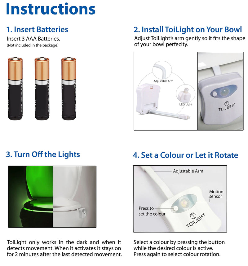(LED Motion Activated [For Potty Training])

Original LED Motion Activated Toilet Night Light (For Potty Training)
