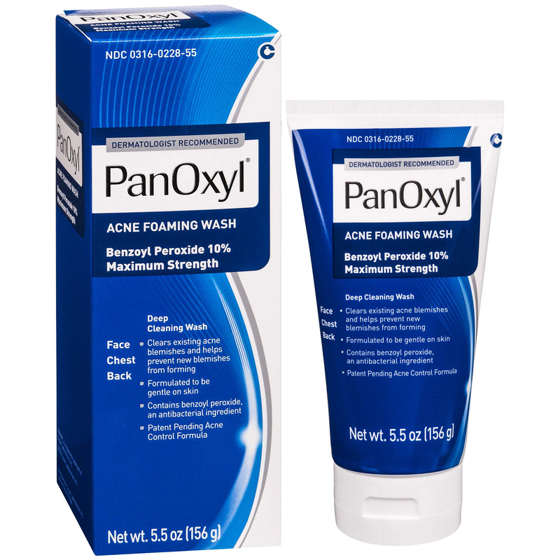 PanOxyl 10% Max Strength Benzoyl Peroxide Acne Foaming Wash (5.5oz)