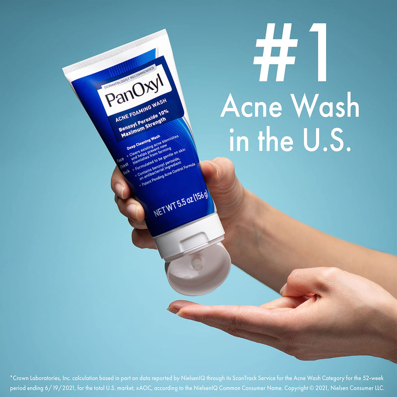 PanOxyl 10% Max Strength Benzoyl Peroxide Acne Foaming Wash (5.5oz)