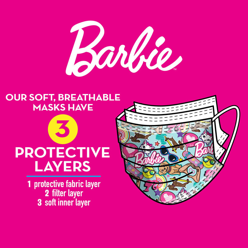 Just Play Barbie Kids' Face Mask, 14-Pack, Ages 2-7 (61052)
